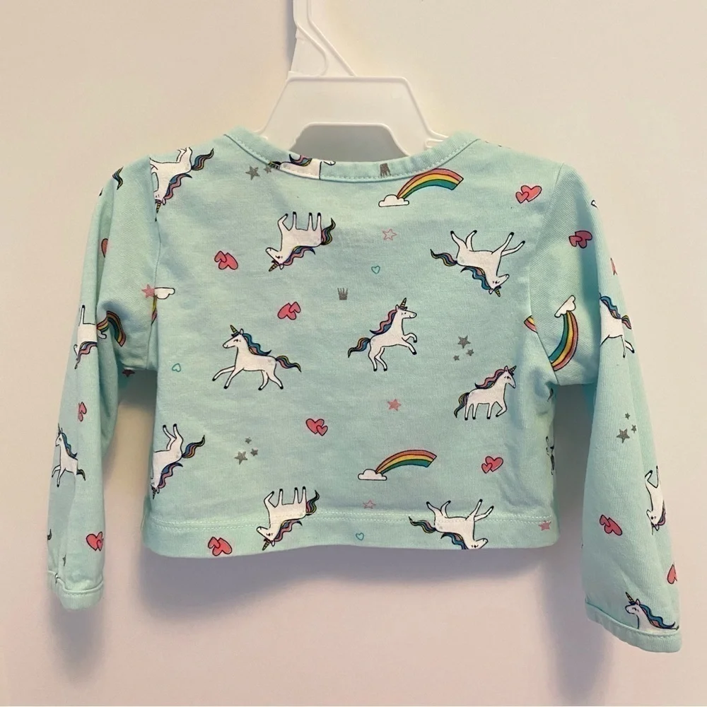 Carter's Baby Girls Infant Dress/ Bodysuit With Unicorn Cardigan Size 9 Months